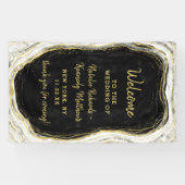 Schwarz-weiß & Gold Geode Agate Wedding Willkommen Banner (Horizontal)
