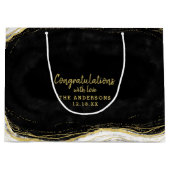 Schwarz-weiß & Gold Geode Herzlichen Glückwunsch H Große Geschenktüte (Vorderseite)