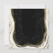 Schwarz-weiß-Gold-Geode-Slice-Hochzeitsplatz Einladung (Rückseite)