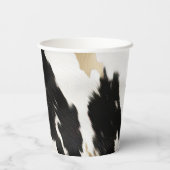 Schwarz-weiß Gold Glam Cowhide Südwest Geburtstag Pappbecher (Rückseite)