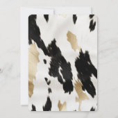 Schwarz-weiß Gold Glam Cowhide Südwest Hochzeit Einladung (Rückseite)