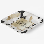 Schwarz-weiß Gold Glam Cowhide Südwest Hochzeit Pappteller (Gewinkelt)