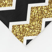 Schwarz-weiß Gold Glitzer Zickzack Muster Fleecedecke (Ecke)