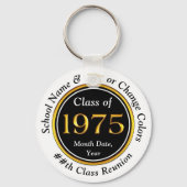 Schwarz, Weiß, Gold, Klasse '75, Klasse Wiedersehe Schlüsselanhänger (Rückseite)