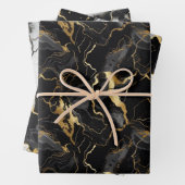 Schwarz-weiß Gold Marbel Mustergeschenk Geschenkpapier Set (Beispiel)