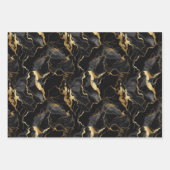 Schwarz-weiß Gold Marbel Mustergeschenk Geschenkpapier Set (Vorderseite)