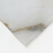 Schwarz Weiß Gold Marmor Luxus Fleecedecke (Ecke)