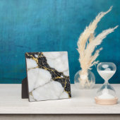 Schwarz Weiß Gold Marmor Luxus Fotoplatte (InSitu)