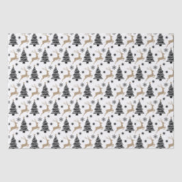 Schwarz-weiß-Gold-Maskulinmuster Seidenpapier