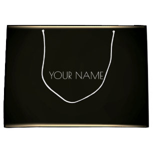 Schwarz-weiß Gold Minimal Luxus Markenbezug VIP Große Geschenktüte