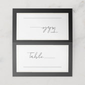 Schwarz-weiß Gold - Modern kleiner Sitztisch Platzkarte (Außenseite Aufgefaltet)