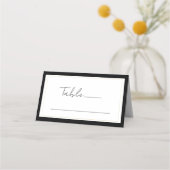 Schwarz-weiß Gold - Modern kleiner Sitztisch Platzkarte (Rückseite)