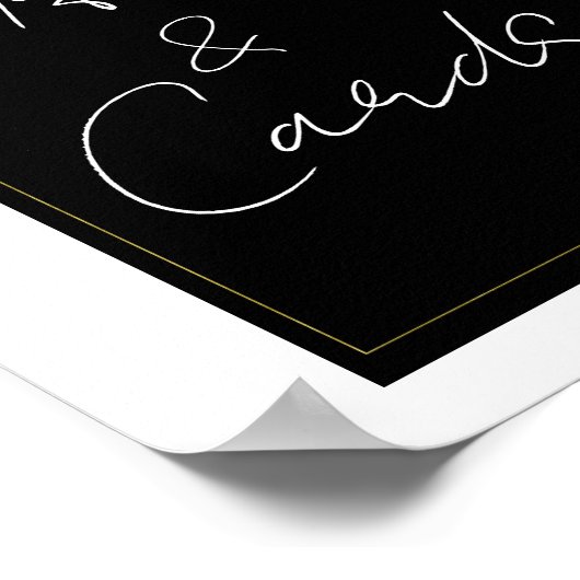 Schwarz-weiß Gold Moderne Minimal Geschenke & Kart Poster (Ecke)