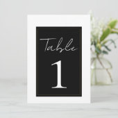 Schwarz-weiß Gold Moderne Minimale Tischnummer (Stehend Vorderseite)