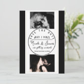 Schwarz-weiß Gold Moderner Minimal Save the Date (Stehend Vorderseite)