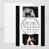 Schwarz-weiß Gold Moderner Minimal Save the Date (Vorne/Hinten)