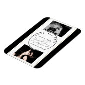 Schwarz-weiß Gold Moderner Minimal Save the Date Magnet (Linke Seite)