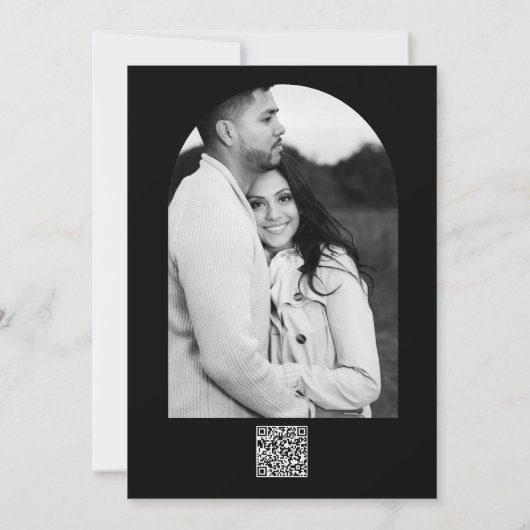 Schwarz-weiß Gold Modernes Highlights Elegante Ver Einladung (Rückseite)