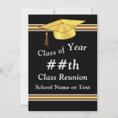 Schwarz, Weiß, Gold, Personalisierte Wiedersehen Einladung (Vorderseite)