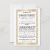 Schwarz-Weiß-Gold-Rahmen-Hochzeitszettel Dankeskarte (Rückseite)