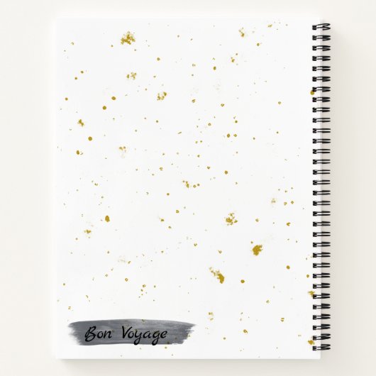 Schwarz-weiß- & Gold-Reisezeitschriftenplaner-Tage Notizblock (Rückseite)