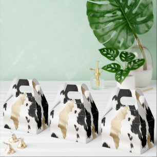 Schwarz-weiß Gold Südwest Cowhide Geburtstag Geschenkschachtel