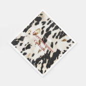 Schwarz-weiß Gold Südwest Cowhide Geburtstag Serviette (Ecke)