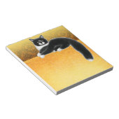 Schwarz-weiß Gold Tuxedo Cat Felix Notizblock (angewinkelt)