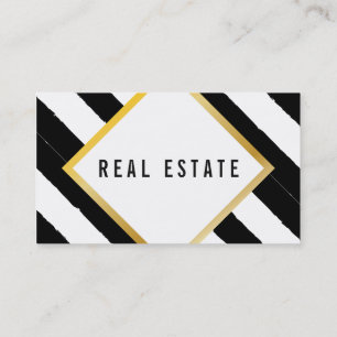 Schwarz, Weiß, Gold Visitenkarte