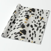 Schwarz-weiß Gold Western Cowhide Geschenkpapier (Ungerollt)