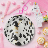 Schwarz-weiß Gold Western Cowhide Pappteller (Party)