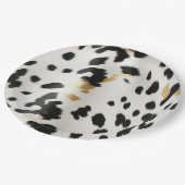 Schwarz-weiß Gold Western Cowhide Pappteller (Schrägansicht)