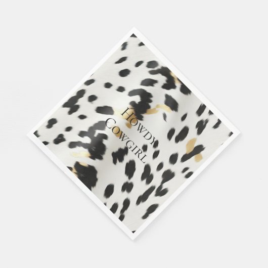 Schwarz-weiß Gold Western Cowhide Serviette (Ecke)
