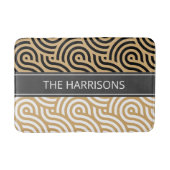 Schwarz-Weiß-Golden Sea-Wave-Muster Badematte (Vorderseite)