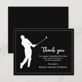 Schwarz-Weiß-Golf-Gedenkfeier Dankeskarte (Vorne/Hinten)