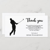 Schwarz-Weiß-Golf-Player-Gedenkfeier Dankeskarte (Vorne/Hinten)