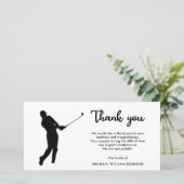 Schwarz-Weiß-Golf-Player-Gedenkfeier Dankeskarte (Stehend Vorderseite)