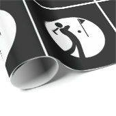 Schwarz-Weiß-Golf-Wrapping Paper Geschenkpapier (Rolleneckpunkt)