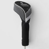Schwarz-Weiß-Golfkopfabdeckung mit Golfername Golf Headcover (angewinkelt)