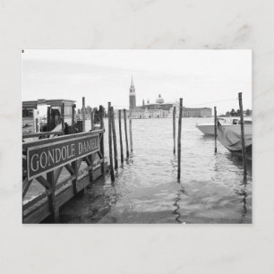 Schwarz-Weiß-Gondel in Venedig Postkarte