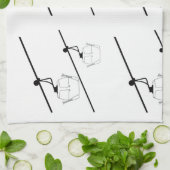 Schwarz-Weiß-Gondelhandtuch Geschirrtuch (Gefaltet)