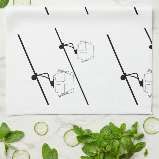 Schwarz-Weiß-Gondelhandtuch Geschirrtuch (Gefaltet)