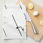 Schwarz-Weiß-Gondelhandtuch Geschirrtuch (Viertel Falte)