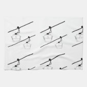 Schwarz-Weiß-Gondelhandtuch Geschirrtuch (Horizontal)