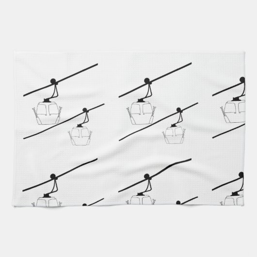 Schwarz-Weiß-Gondelhandtuch Geschirrtuch (Horizontal)