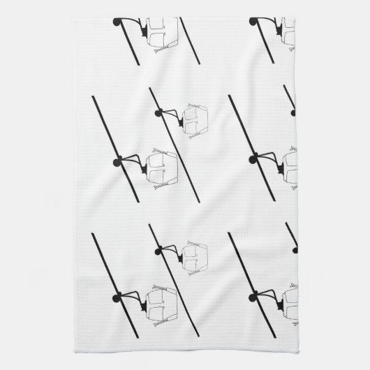 Schwarz-Weiß-Gondelhandtuch Geschirrtuch (Vertikal)