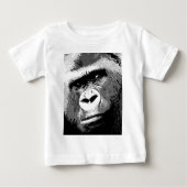 Schwarz-Weiß-Gorilla Baby T-shirt (Vorderseite)