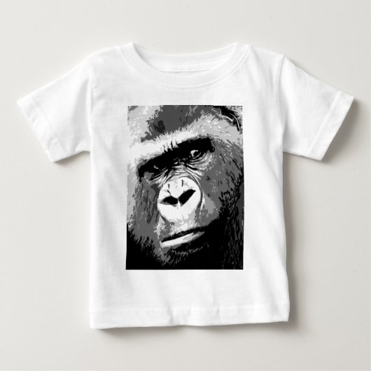 Schwarz-Weiß-Gorilla Baby T-shirt (Vorderseite)