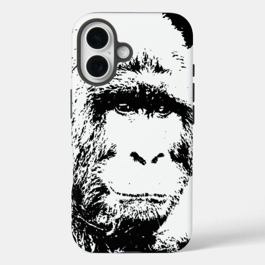 Schwarz-Weiß-Gorilla Case-Mate iPhone Hülle (Rückseite)