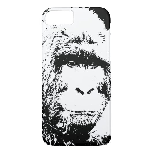 Schwarz-Weiß-Gorilla Case-Mate iPhone Hülle (Rückseite)